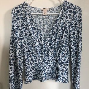 H&M Patterned Long Sleeve Blouse